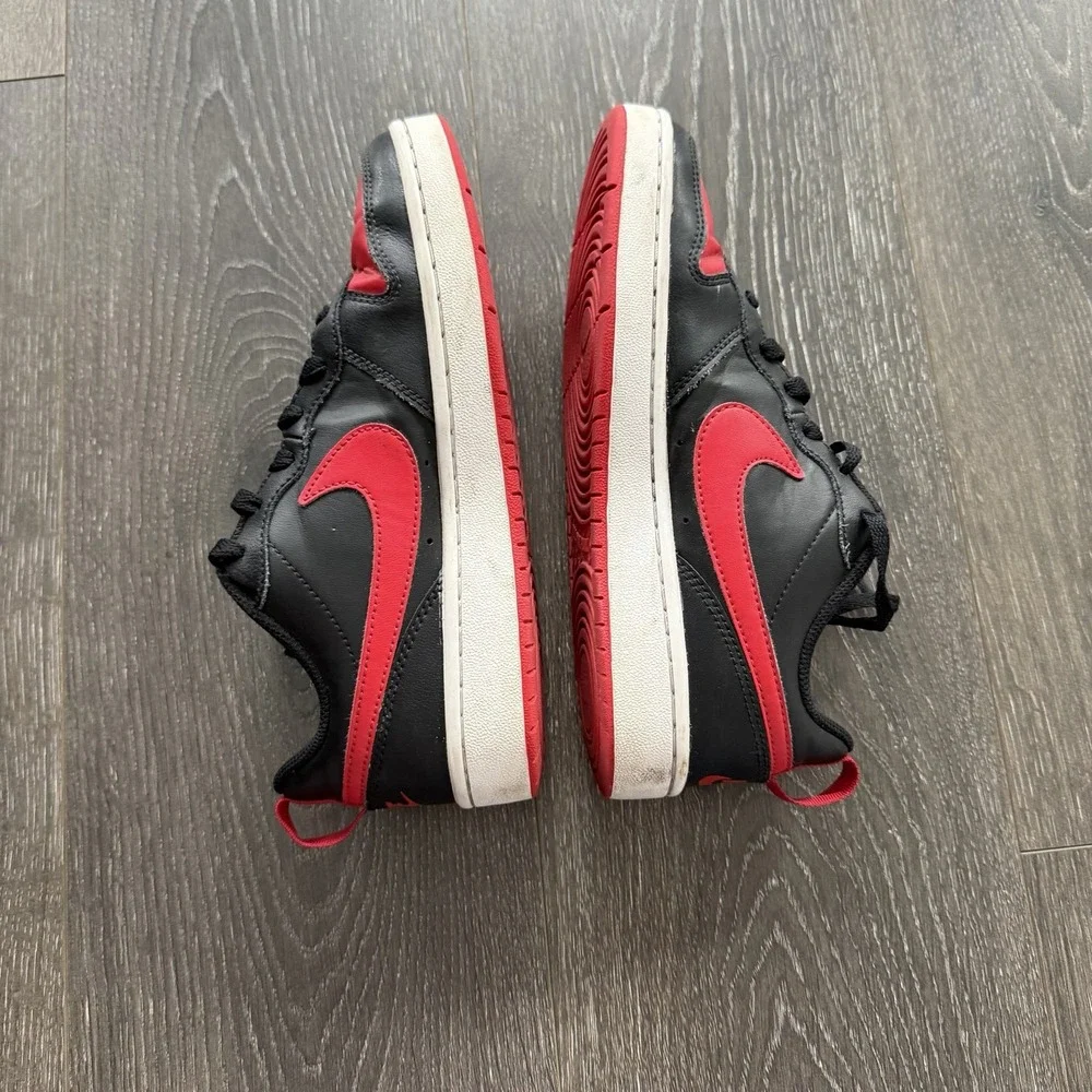 Nike Court Borough Low 2 Black University Red White GS Sz 6 Youth Athleisure